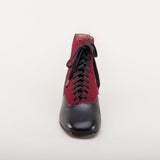 Larkspur Wool/Leather Lace-Up Boots (Burgundy/Black)
