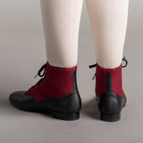 Larkspur Wool/Leather Lace-Up Boots (Burgundy/Black)