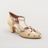 Lilith Vintage Flapper T-Straps (Gold/Gold)