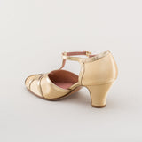 Lilith Vintage Flapper T-Straps (Gold/Gold)