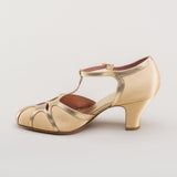 Lilith Vintage Flapper T-Straps (Gold/Gold)