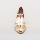Lilith Vintage Flapper T-Straps (Gold/Gold)