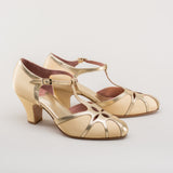 Lilith Vintage Flapper T-Straps (Gold/Gold)