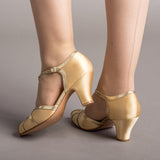 Lilith Vintage Flapper T-Straps (Gold/Gold)