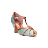 Lilith Vintage Flapper T-Straps (Teal/Copper)