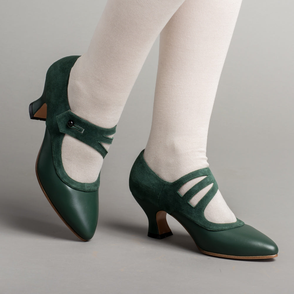 Mae Edwardian Shoes (Green)