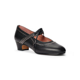 Margaret 1920s Shoes - Black/Pewter