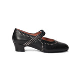 Margaret 1920s Shoes - Black/Pewter
