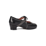 Margaret 1920s Shoes - Black/Pewter