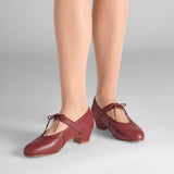 Margaret 1920s Shoes - Red/Burgundy