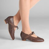 Margaret 1920s Shoes - Tan/Brown