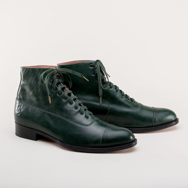 Noble Men's Vintage Lace-Up Boots (Green)