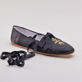 Penelope Regency Slippers - Black