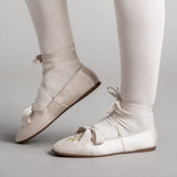 Penelope Regency Slippers - Ivory