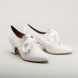 Pompadour 18th Century Leather Shoes (Ivory)