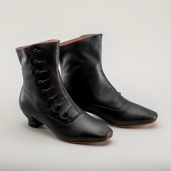 Renoir Victorian Button Boots - Black