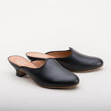 Sophie 18th Century Leather Mules (Black)