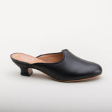 Sophie 18th Century Leather Mules (Black)