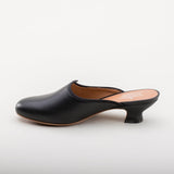 Sophie 18th Century Leather Mules (Black)