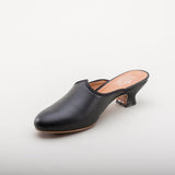 Sophie 18th Century Leather Mules (Black)
