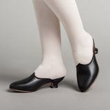 Sophie 18th Century Leather Mules (Black)