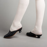 Sophie 18th Century Leather Mules (Black)