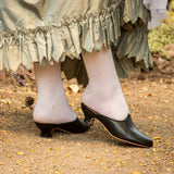 Sophie 18th Century Leather Mules (Black)
