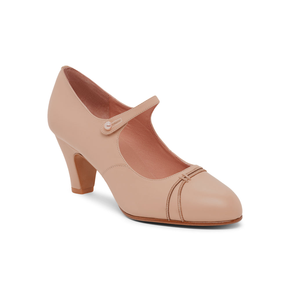 Vera 1920s Bar Shoes - Almond