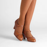Vera 1920s Bar Shoes - Caramel