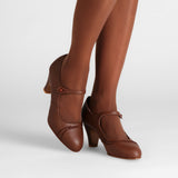 Vera 1920s Bar Shoes - Chestnut