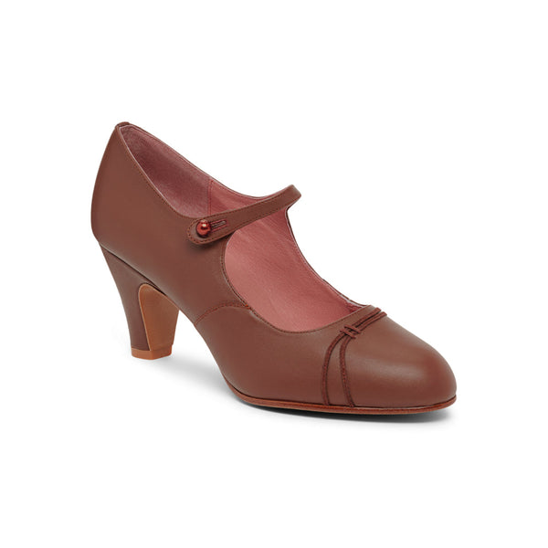 Vera 1920s Bar Shoes - Chestnut