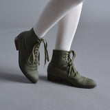 Watson Edwardian Lace-Up Boots - Moss Green