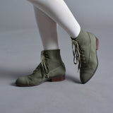 Watson Edwardian Lace-Up Boots - Moss Green