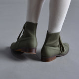 Watson Edwardian Lace-Up Boots - Moss Green
