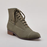 Watson Edwardian Lace-Up Boots - Moss Green