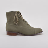 Watson Edwardian Lace-Up Boots - Moss Green