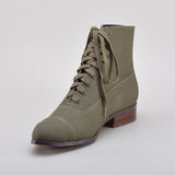 Watson Edwardian Lace-Up Boots - Moss Green
