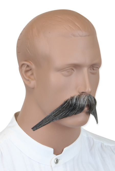  Victorian Old West Mens Mustaches Gray Natural |Antique Vintage Fashioned Wedding Theatrical Reenacting Costume |