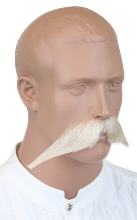  Victorian Old West Mens Mustaches White Natural |Antique Vintage Fashioned Wedding Theatrical Reenacting Costume |