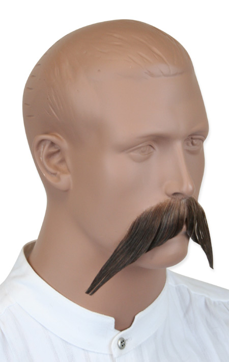  Victorian Old West Mens Mustaches Brown Natural |Antique Vintage Fashioned Wedding Theatrical Reenacting Costume |