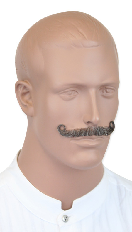 Victorian Old West Edwardian Mens Mustaches Gray Natural |Antique Vintage Fashioned Wedding Theatrical Reenacting Costume |