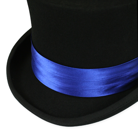  Victorian Old West Edwardian Mens Hats Blue Satin Hat Bands |Antique Vintage Fashioned Wedding Theatrical Reenacting Costume |