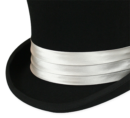  Victorian Old West Edwardian Mens Hats Silver Satin Hat Bands |Antique Vintage Fashioned Wedding Theatrical Reenacting Costume |
