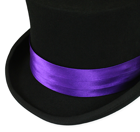  Victorian Old West Edwardian Mens Hats Purple Satin Hat Bands |Antique Vintage Fashioned Wedding Theatrical Reenacting Costume |