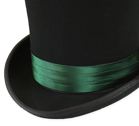  Victorian Old West Edwardian Mens Hats Green Satin Hat Bands |Antique Vintage Fashioned Wedding Theatrical Reenacting Costume | Dickens