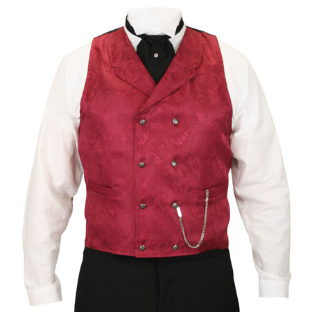 Red Double Breasted Vest at Historical Emporium