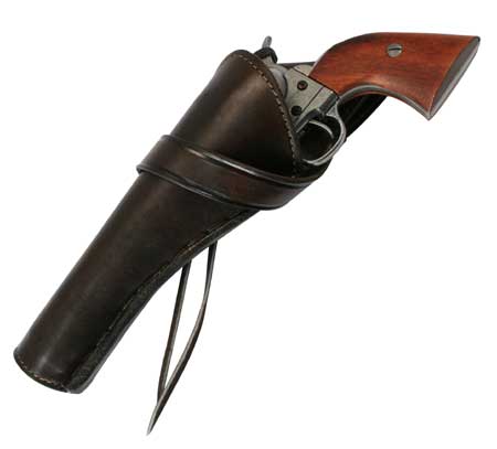 Western Holster - LH Cross-Draw (Long Barrel) - Plain Brown Leather